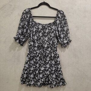 Trixxi Mini Dress Women's Size Size Small  Floral Ruffle Cottagecore Puff Sleeve